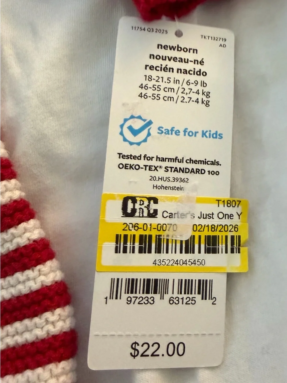 Carter's Red Knit Baby Sweater with White XO Pattern